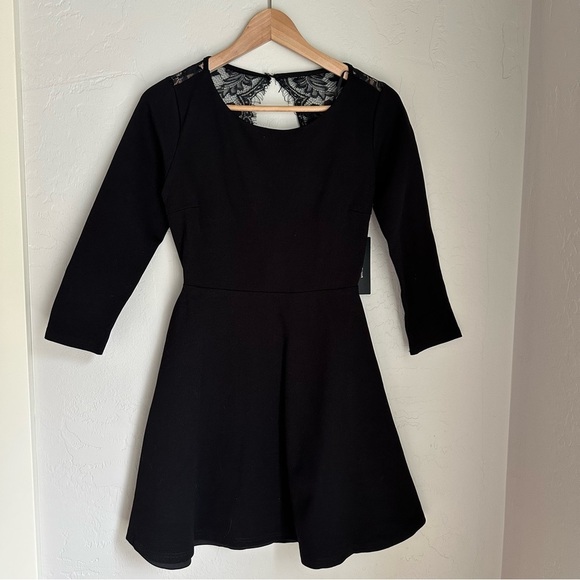 Lulu's Felicity Black Backless Lace Skater Dress Size: S New! - Picture 12 of 14